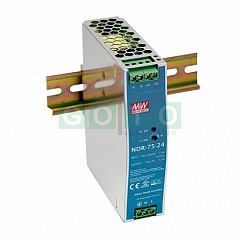 NDR-75-12 Napajalnik, DIN rail  Output 75W 12VDC ; 6,3A  kovinsko ohišje  