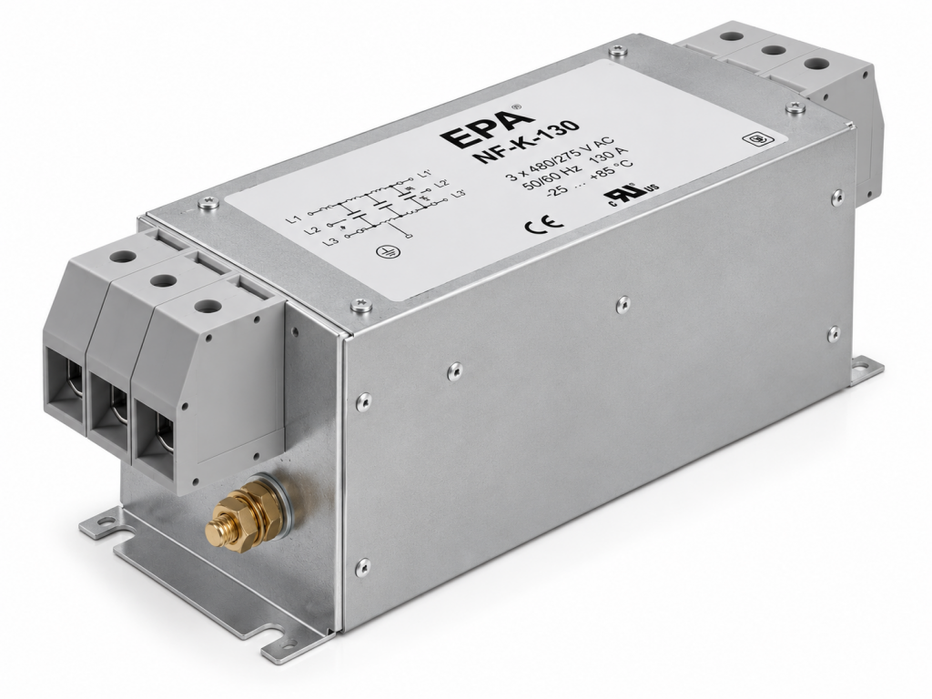 EPA NF-K-130 COMPACT 3 PHASE FILTER 2STAGE 130A/480VAC