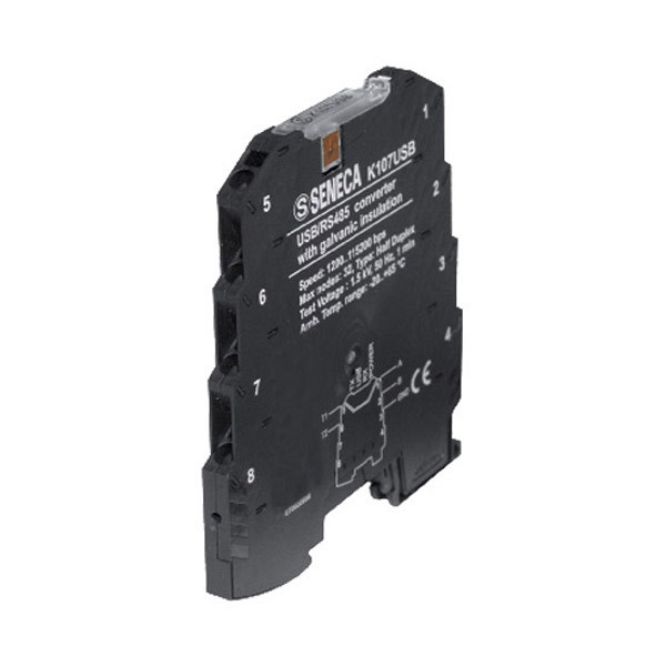 Seneca K107USB – Galvansko ločeni pretvornik USB–RS485 za industrijsko komunikacijo