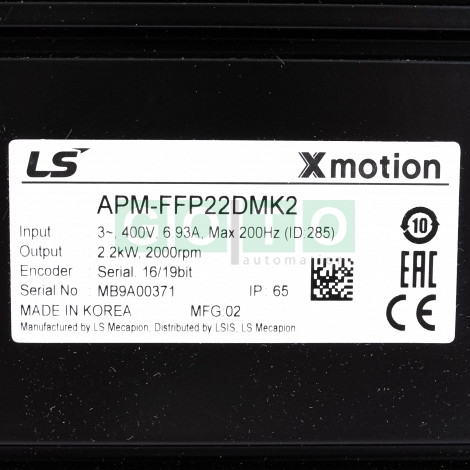 APM-FFP22DMK2 Servo Motor 2,2kW/400V, Brake Type