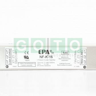 EPA NF-K-16 COMPACT 3 PHASE FILTER 2STAGE 16A/480VAC