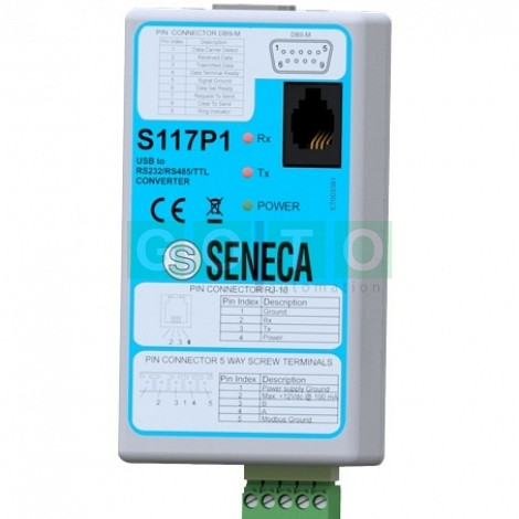 SENECA S117P1 – USB-RS485 / RS232 / TTL serijski pretvornik z izolacijo