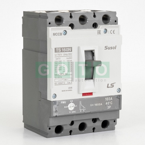TS160N FMU 160A 3POL  Susol MCCB Okdlopnik Low voltage 50kA