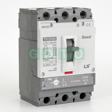 TS250N FMU 250A 3POL  Susol MCCB Odklopnik  Low voltage  50kA